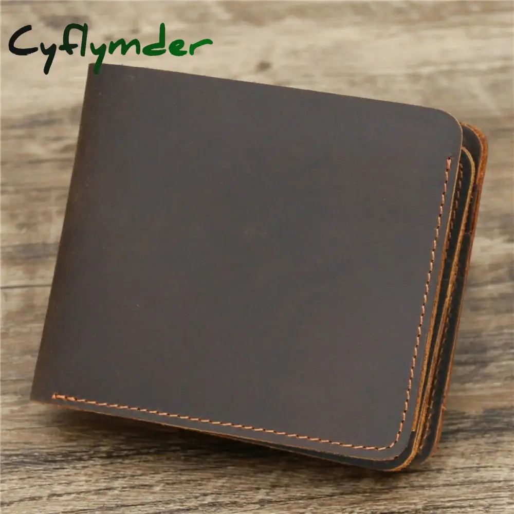 Cyflymder New Arrival Vintage Men’s Genuine Leather Wallet Credit Card Holder Small Money Bag Id