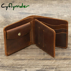 Cyflymder New Arrival Vintage Men’s Genuine Leather Wallet Credit Card Holder Small Money Bag Id