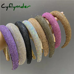 Cyflymder New Arrivals Luxury And Retro Rhinestone Glitter Sponge Padded Hairband Hair Hoop