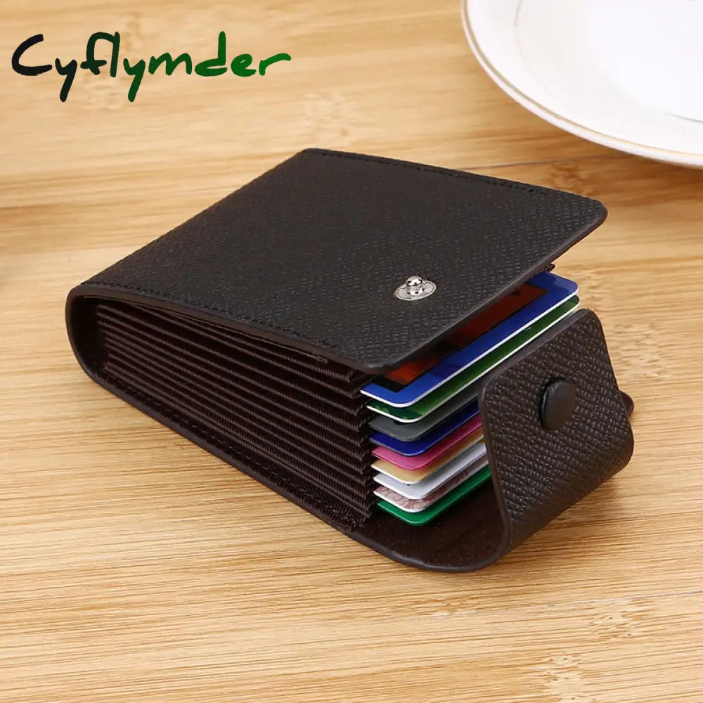 Cyflymder New Arrivals Unisex Leather Business Id Credit Card Wallet Holder Name Cards Case Pocket