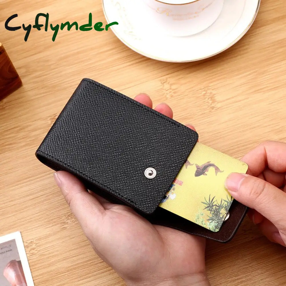 Cyflymder New Arrivals Unisex Leather Business Id Credit Card Wallet Holder Name Cards Case Pocket