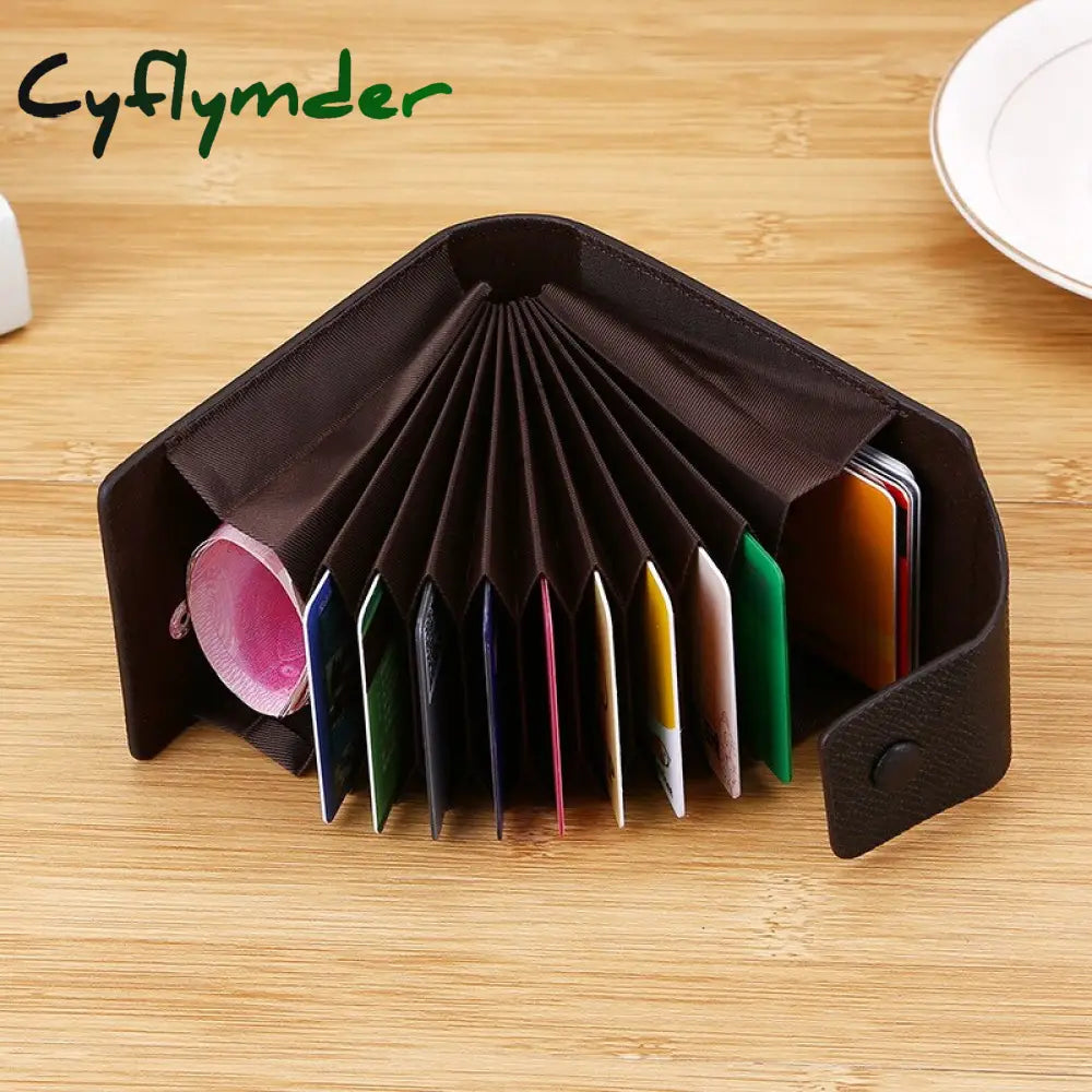 Cyflymder New Arrivals Unisex Leather Business Id Credit Card Wallet Holder Name Cards Case Pocket