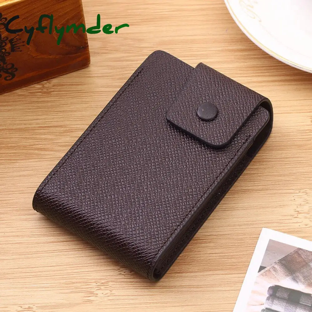 Cyflymder New Arrivals Unisex Leather Business Id Credit Card Wallet Holder Name Cards Case Pocket