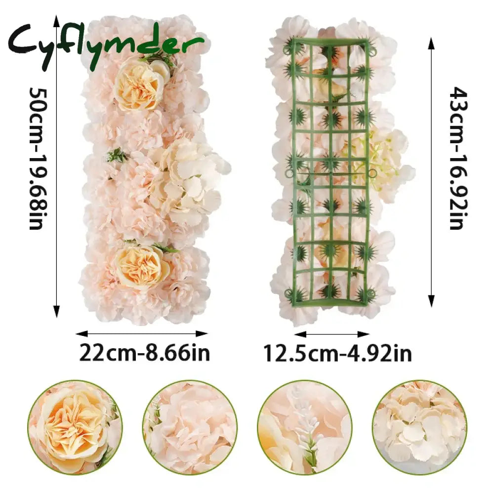 Cyflymder New Artificial Floor Flower Silk Flower Home Wedding Decoration Flower Wall Road Guide Outdoor Wedding Arch