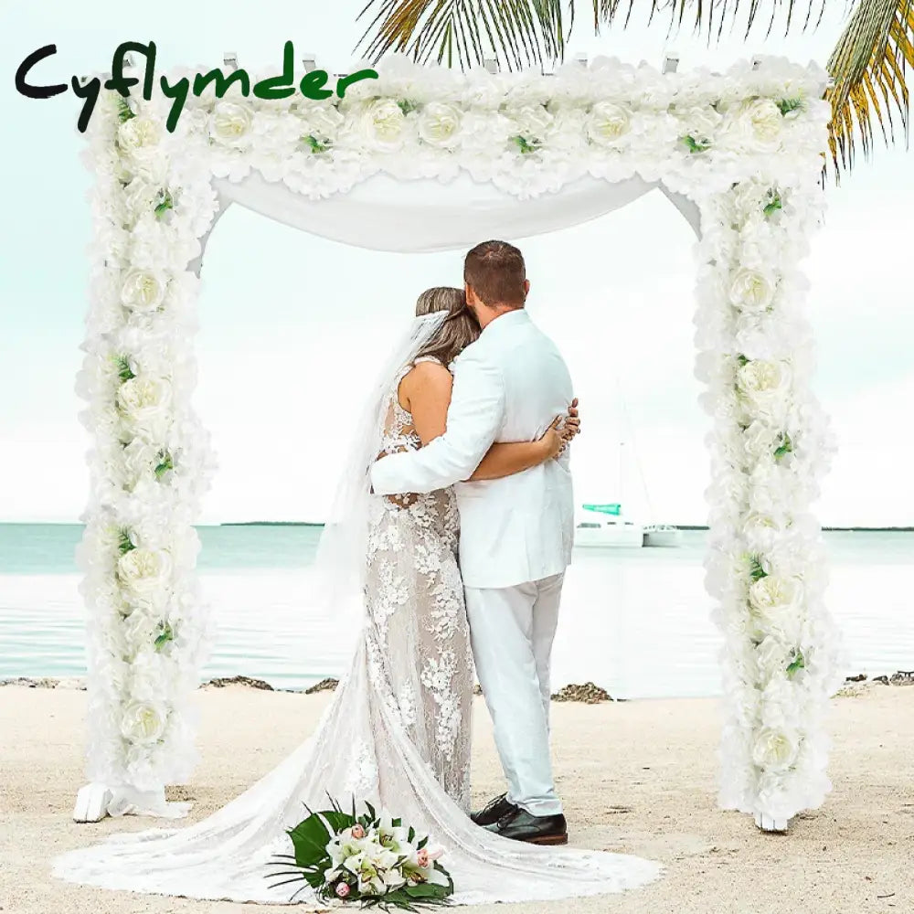 Cyflymder New Artificial Floor Flower Silk Flower Home Wedding Decoration Flower Wall Road Guide Outdoor Wedding Arch