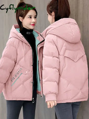 Cyflymder New Autumn Winter Jacket Women Parkas Hooded Thick Down Cotton Padded Female Short Coat