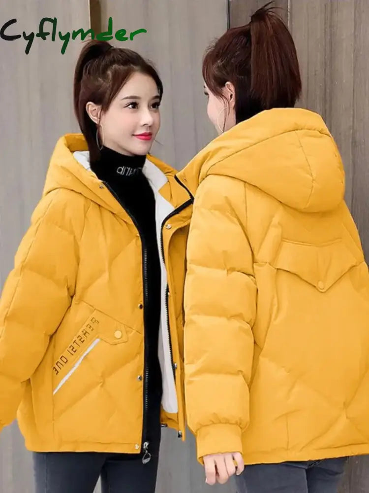 Cyflymder New Autumn Winter Jacket Women Parkas Hooded Thick Down Cotton Padded Female Short Coat