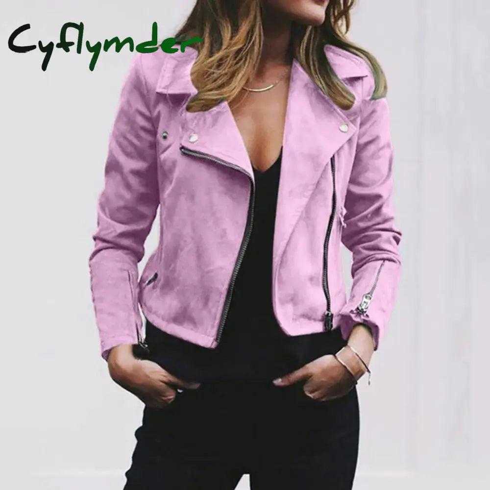 Cyflymder New Autumn Winter Plus Size Jacket Women Classic Coat Short Bomber Solid Black Red For