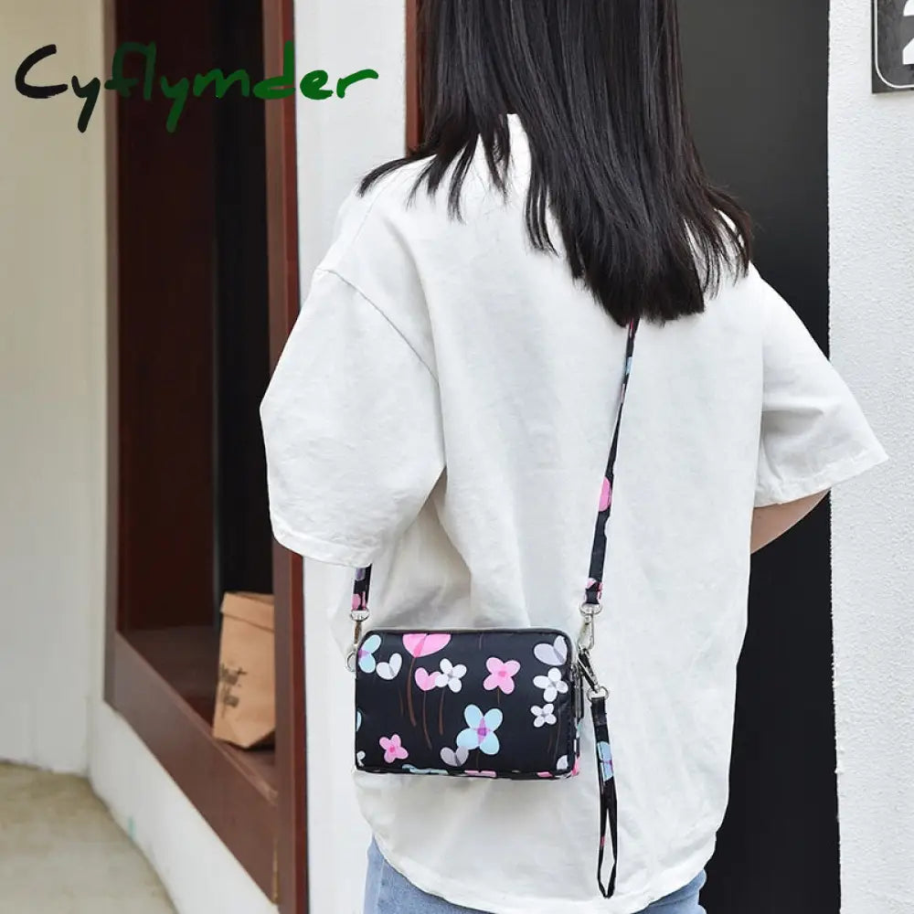 Cyflymder New Bag Women’s Shoulder Cross Body Mobile Phone Three Layer Long Large Wrist