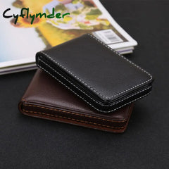 Cyflymder New Business Card Holder Men’s Id Holders Magnetic Attractive Case Box Mini Wallet Male