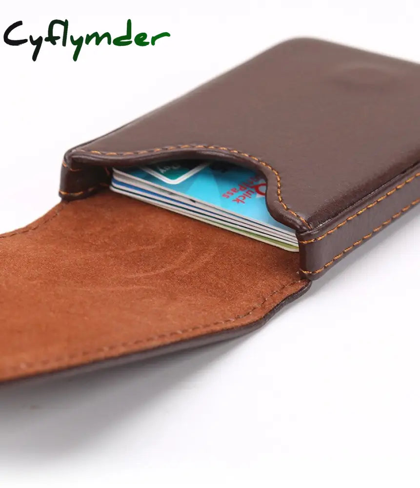 Cyflymder New Business Card Holder Men’s Id Holders Magnetic Attractive Case Box Mini Wallet Male