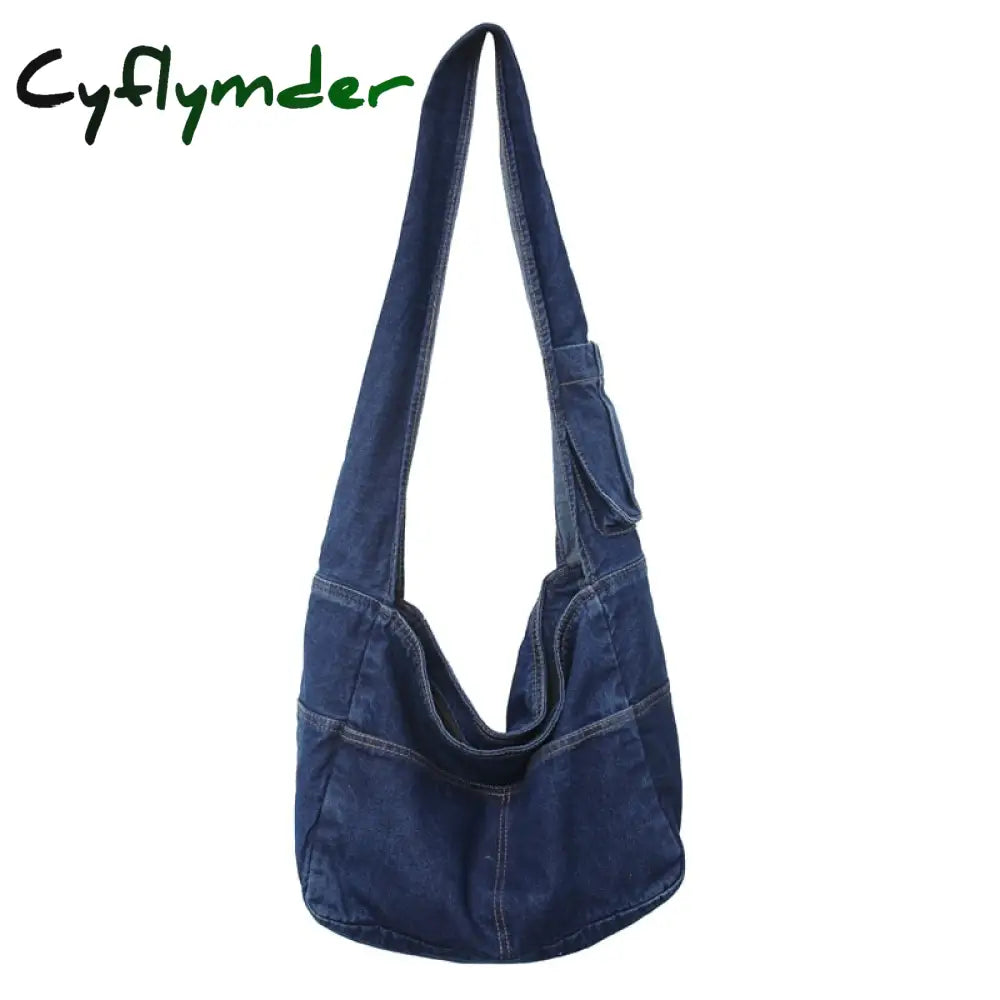 Cyflymder New Canvas Shoulder Bags For Women Casual Female Handbags Jeans Big Shopping Eco Bag