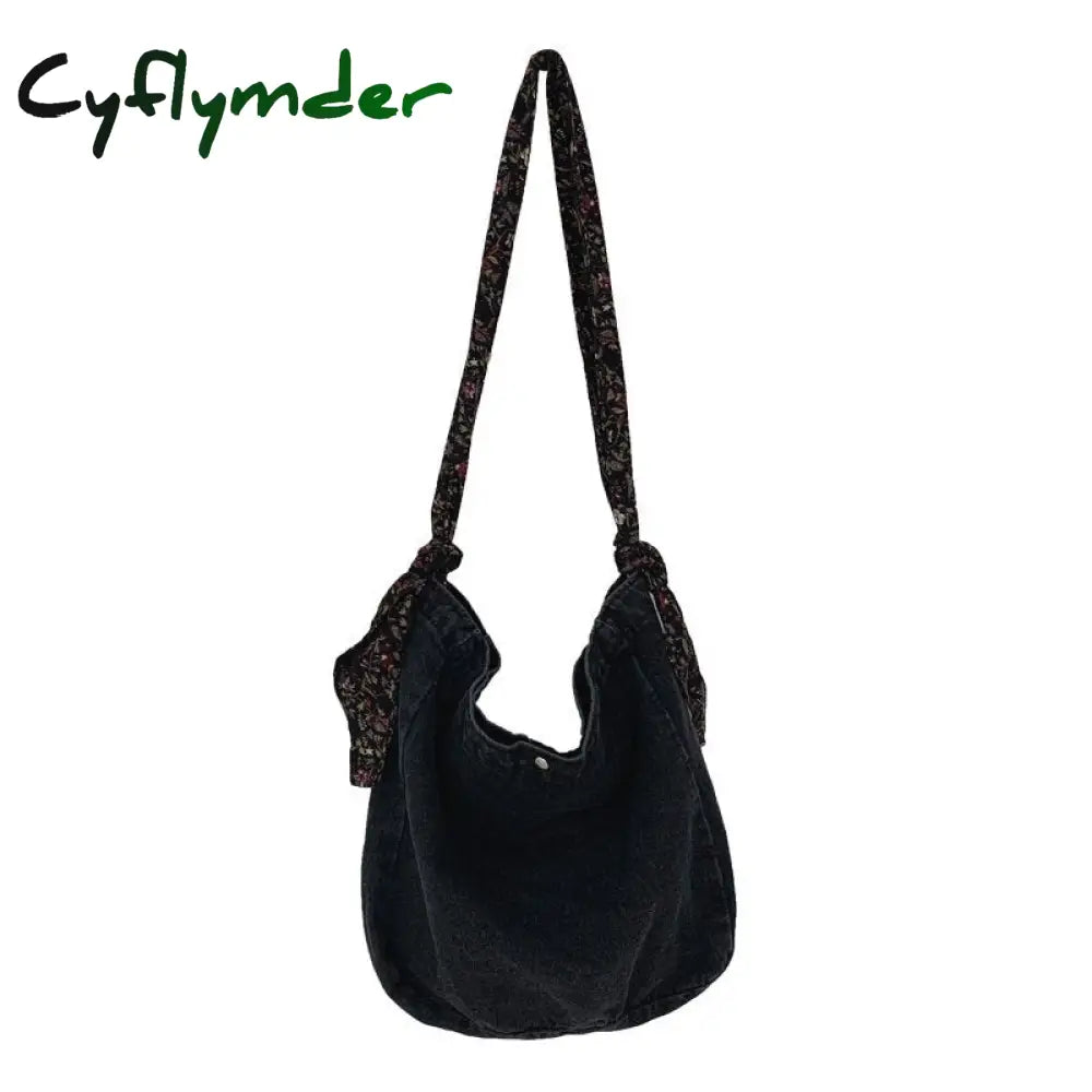 Cyflymder New Canvas Shoulder Bags For Women Casual Female Handbags Jeans Big Shopping Eco Bag