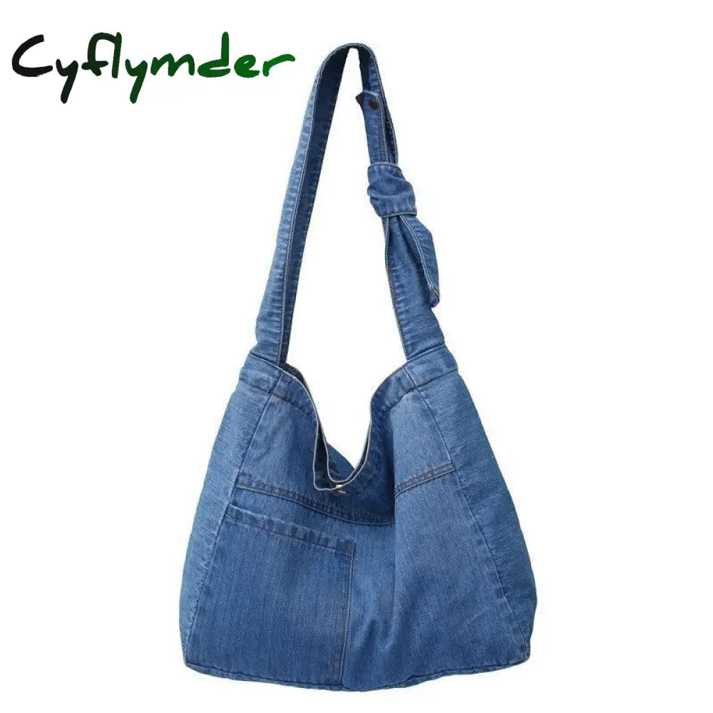 Cyflymder New Canvas Shoulder Bags For Women Casual Female Handbags Jeans Big Shopping Eco Bag