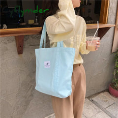 Cyflymder New Canvas Tote Bags For Women Large Cotton Cloth Shoulder Shopping Bag Fabric Handbags