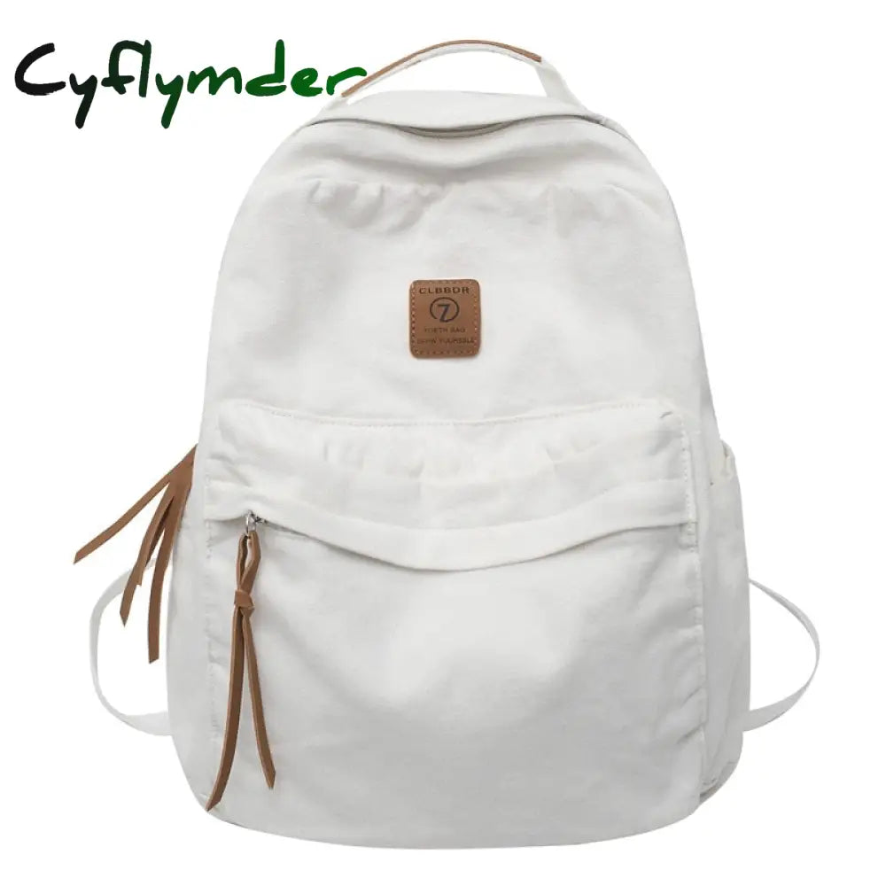 Cyflymder New Casual Cool Girl Boy Canvas Green Laptop Student Bag Trendy Women Men College Female