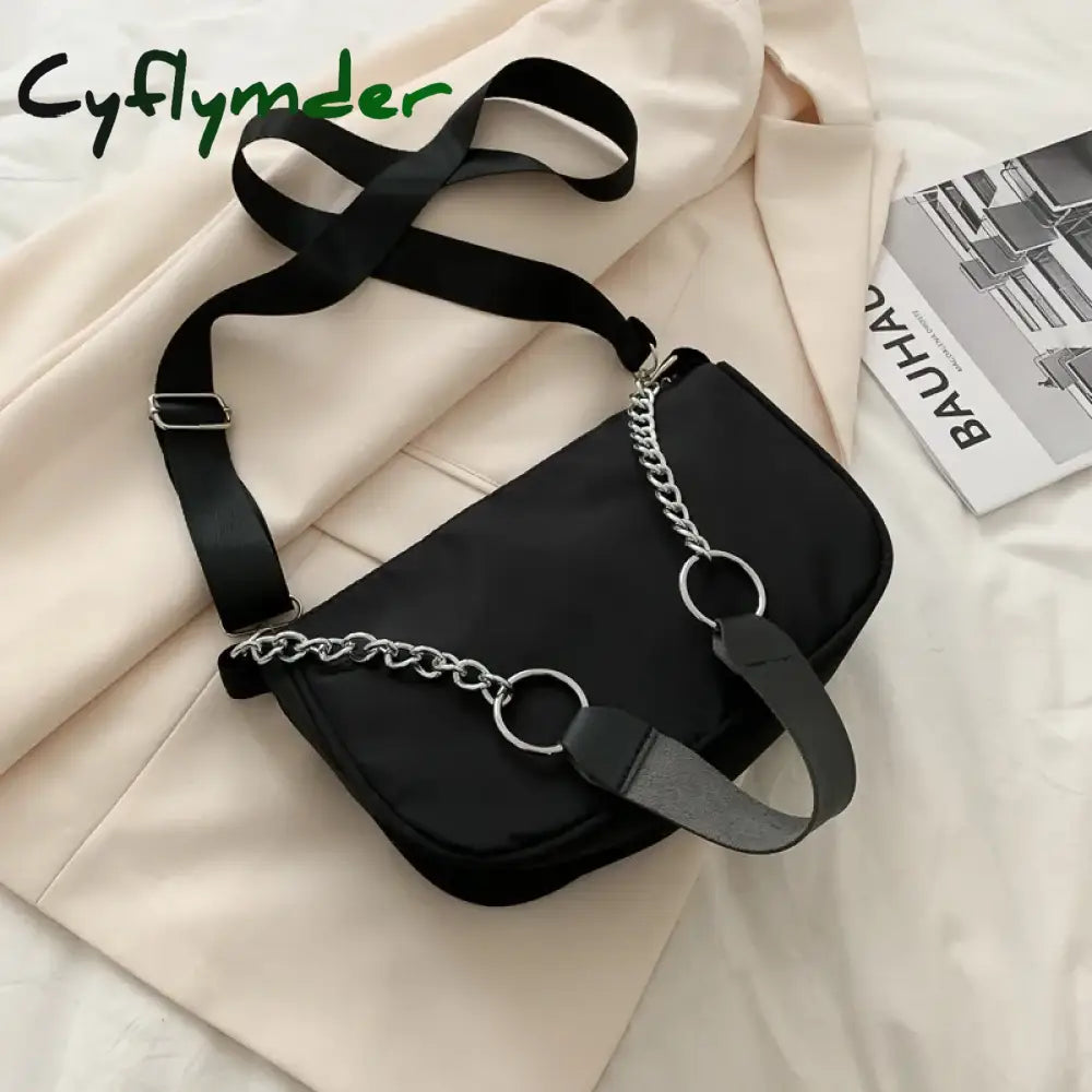 Cyflymder New Casual Ladies Crossbody Bags Nylon Bag Women Vintage Black Shoulder Girls Street