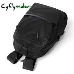 Cyflymder New Casual Men’s Business Backpack Nylon Solid Color Large Capacity Student Schoolbag