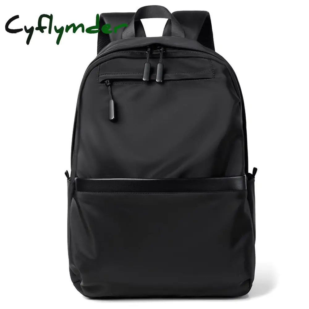 Cyflymder New Casual Men’s Business Backpack Nylon Solid Color Large Capacity Student Schoolbag