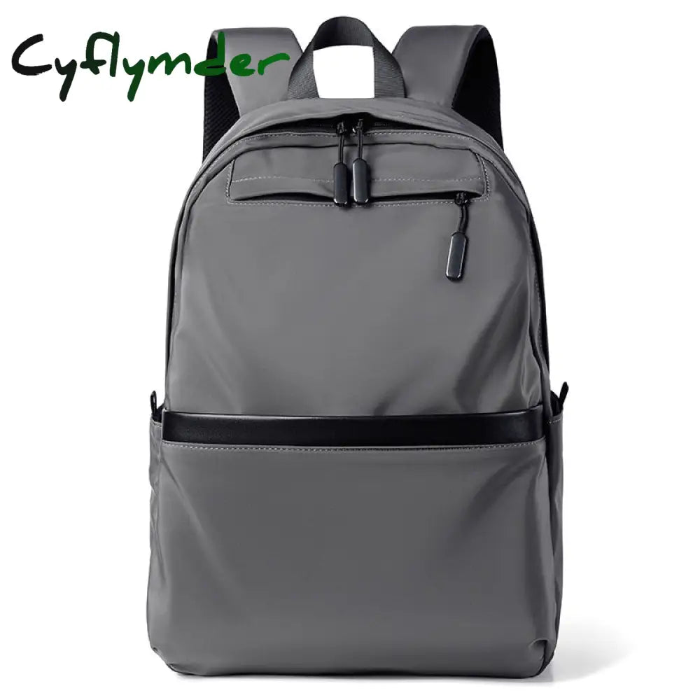 Cyflymder New Casual Men’s Business Backpack Nylon Solid Color Large Capacity Student Schoolbag