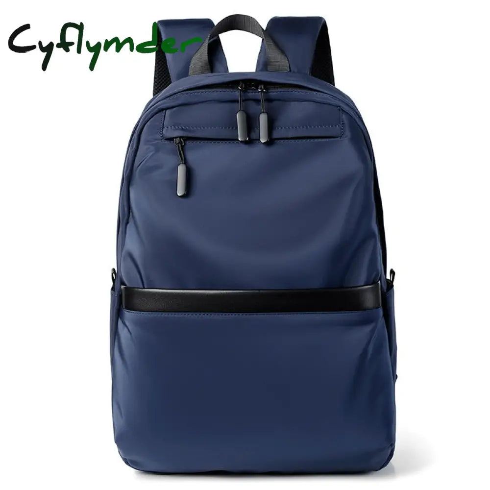 Cyflymder New Casual Men’s Business Backpack Nylon Solid Color Large Capacity Student Schoolbag