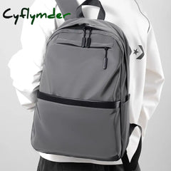 Cyflymder New Casual Men’s Business Backpack Nylon Solid Color Large Capacity Student Schoolbag