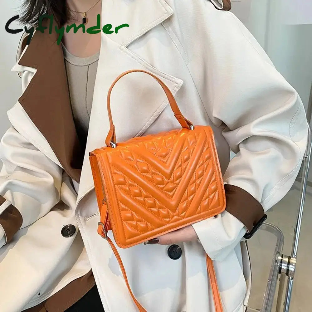 Cyflymder New Color Contrast Fold Design Shoulder Bag Women’s Fashion Messenger Simple Small