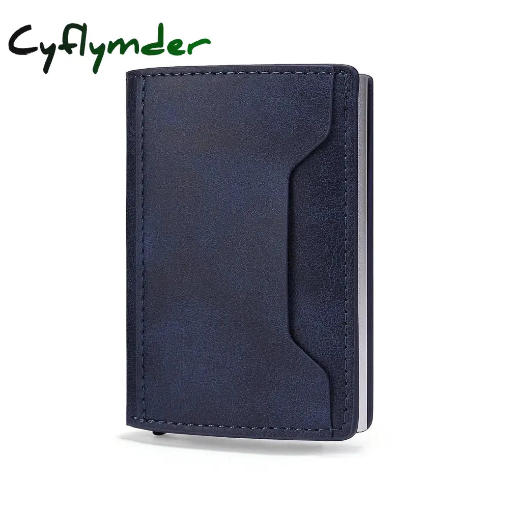 Cyflymder New Credit Card Holder Rfid Anti-Theft Brush Men Leather Wallet Top Pu With Coin Pocket &