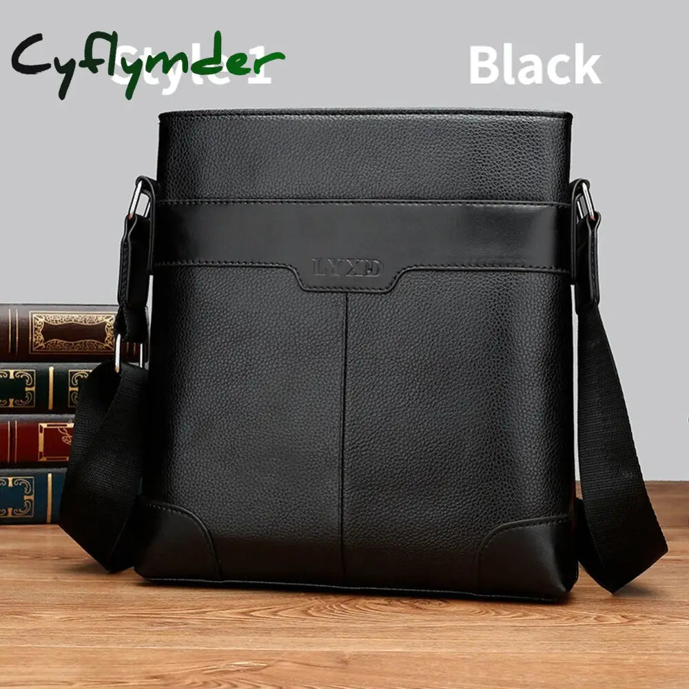 Cyflymder New Design Laptop Bags For Men Luxury Soft Leather Business Tote Retro Briefcase Shoulder