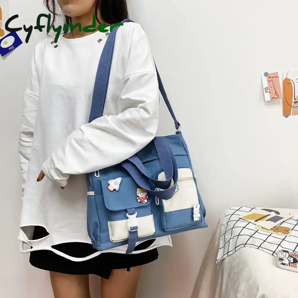 Cyflymder New Designer School Handbag Messeng Bag For Youth Teen Girls Tote Shoulder Large Capacity