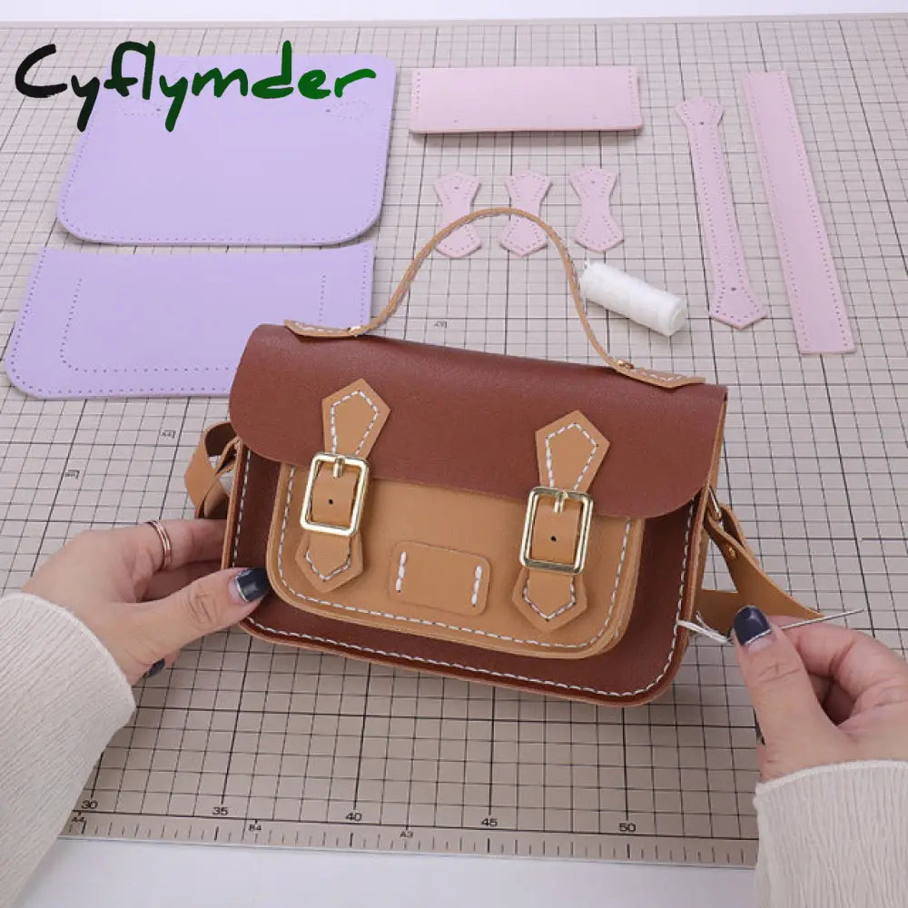 Cyflymder New Diy Handmade Bag Cambridge Style Hand Stitching With Sewing Tools Handel Shoulder