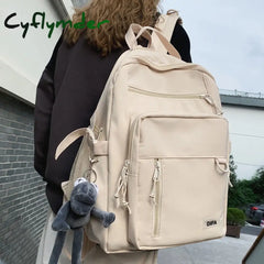 Cyflymder New Double-Deck Waterproof Nylon Women Backpack Female Multi-Pocket Laptop Unisex Travel