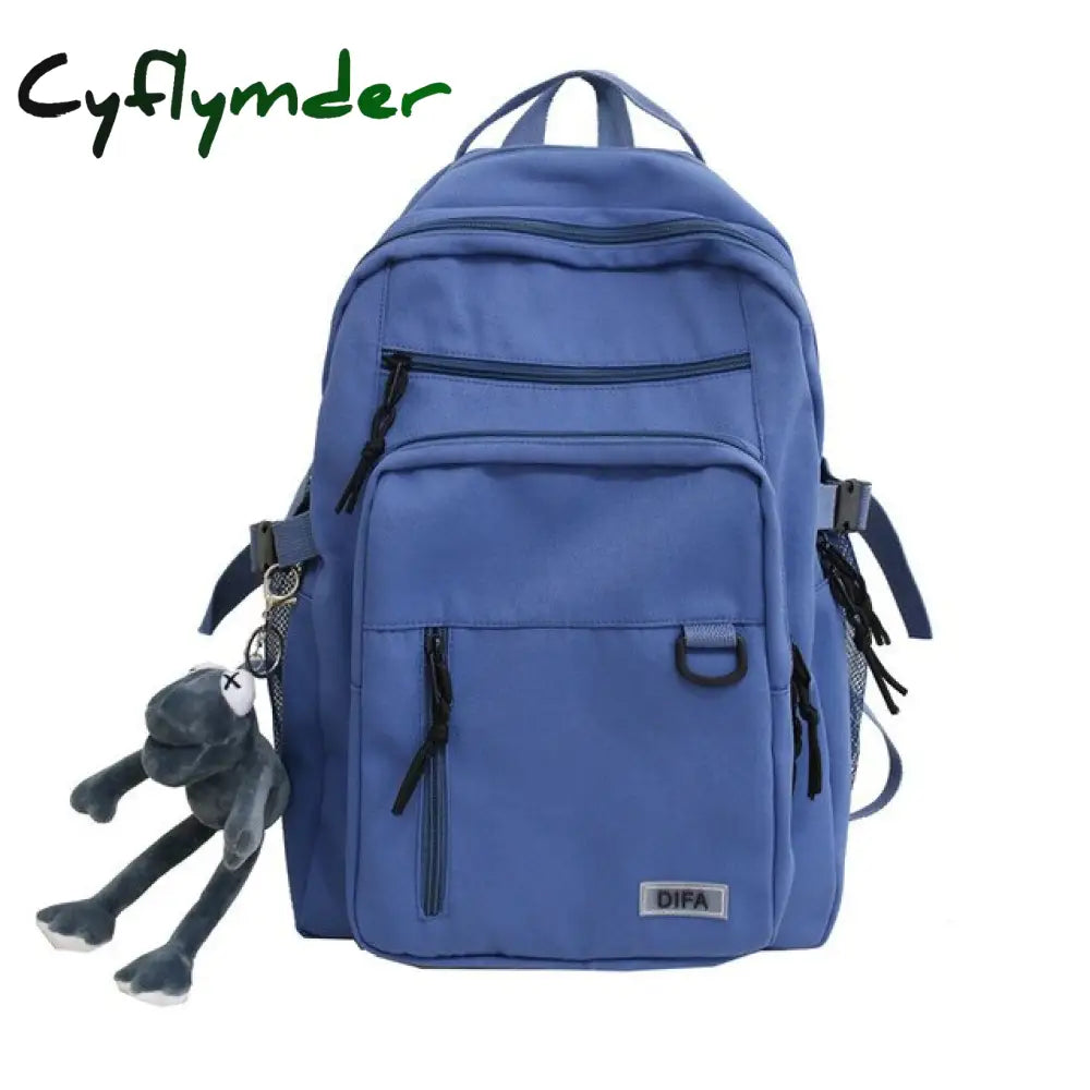 Cyflymder New Double-Deck Waterproof Nylon Women Backpack Female Multi-Pocket Laptop Unisex Travel