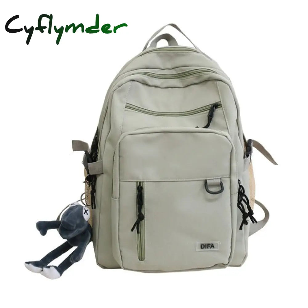 Cyflymder New Double-Deck Waterproof Nylon Women Backpack Female Multi-Pocket Laptop Unisex Travel