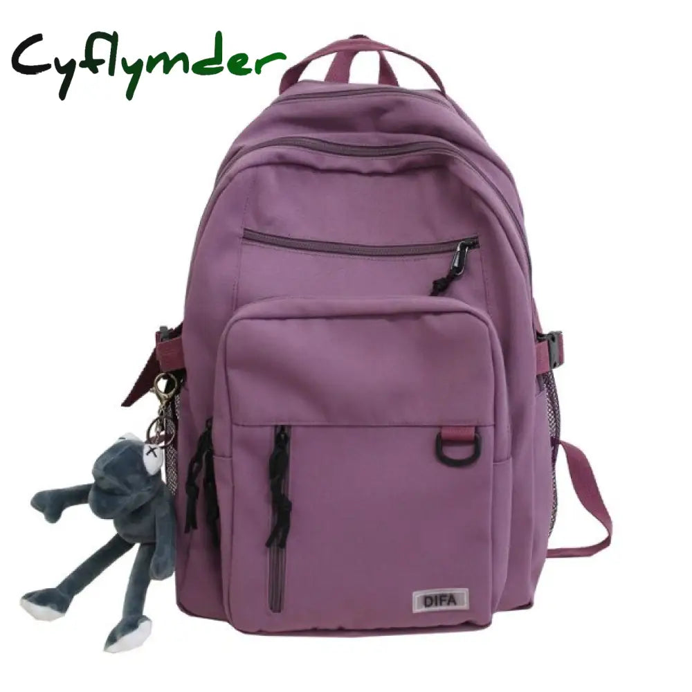 Cyflymder New Double-Deck Waterproof Nylon Women Backpack Female Multi-Pocket Laptop Unisex Travel