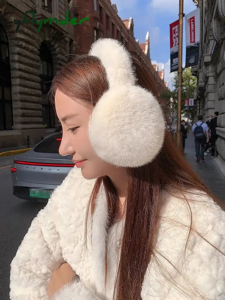 Cyflymder New Earmuffs for Autumn and Winter Women’s Outdoor Travel Warm and Thickened Earmuffs with Plush Ear