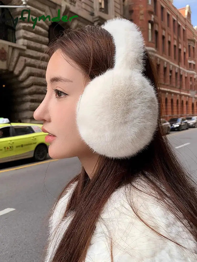 Cyflymder New Earmuffs for Autumn and Winter Women’s Outdoor Travel Warm and Thickened Earmuffs with Plush Ear