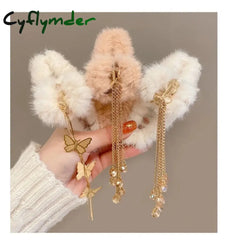 Cyflymder New Elegant Claw Clips Temperament Grab Butterfly Metal Hair Accessories Headdress