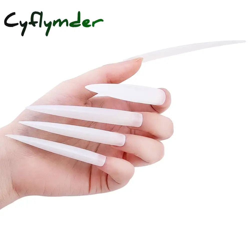 Cyflymder New Extra Long False Nail Tips Press On Xxl Full Cover Diy Salon Suppliers Acrylic Pointy