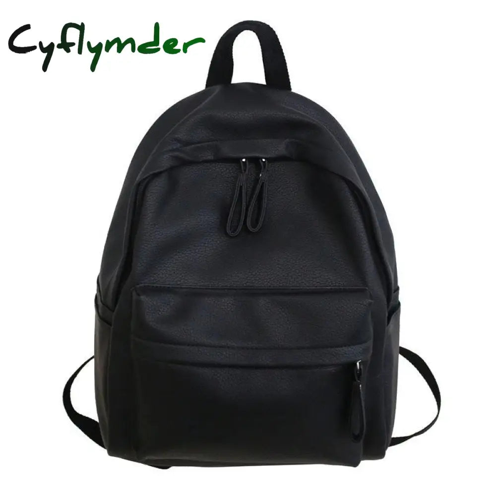 Cyflymder New Fashion Backpack Laptop Shoulder Bag Pu Leather Travel Women Backpacks College