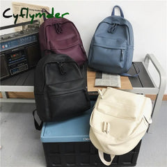 Cyflymder New Fashion Backpack Laptop Shoulder Bag Pu Leather Travel Women Backpacks College