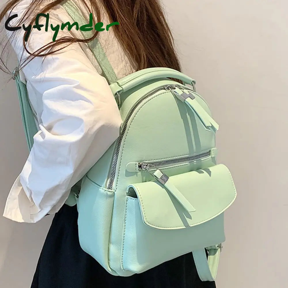 Cyflymder New Fashion Backpack Women High Quality Leather Capacity School Bags For Teenage Girls