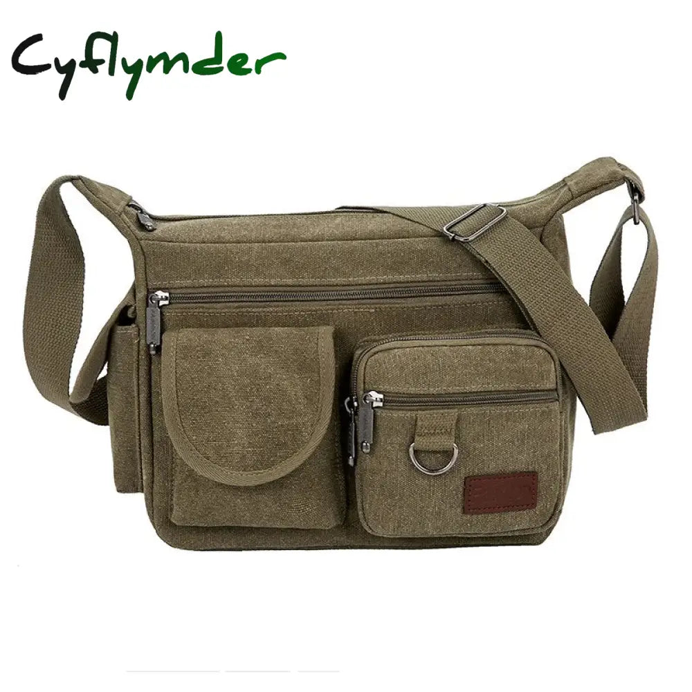 Cyflymder New Fashion Canvas Men Shoulder Bag Messenger Crossbody Bag Vintage Male Leisure Sling