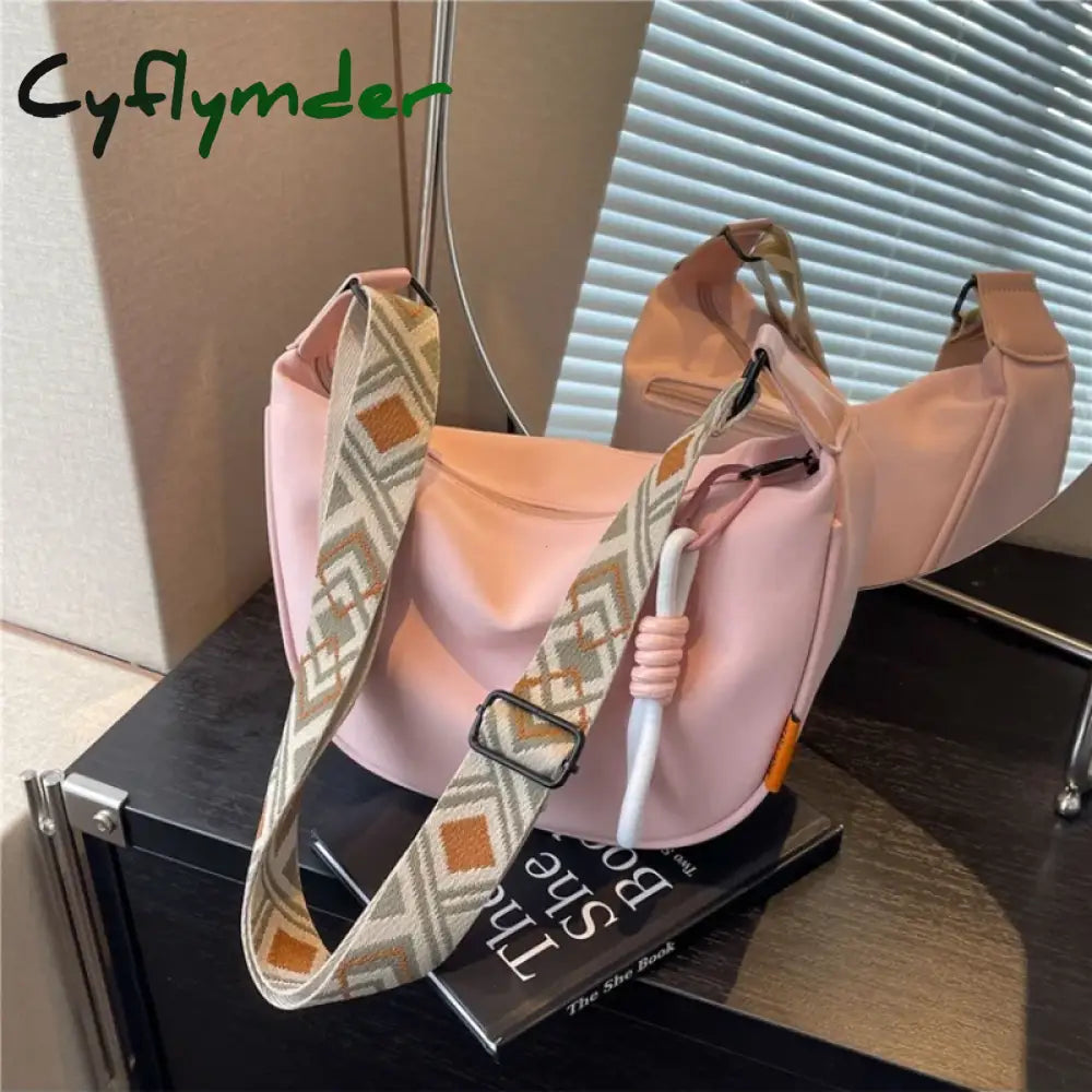 Cyflymder New Fashion Crossbody Bag Simple Wide Shoulder Strap Design Single Shoulder Bag Original Style Commuting