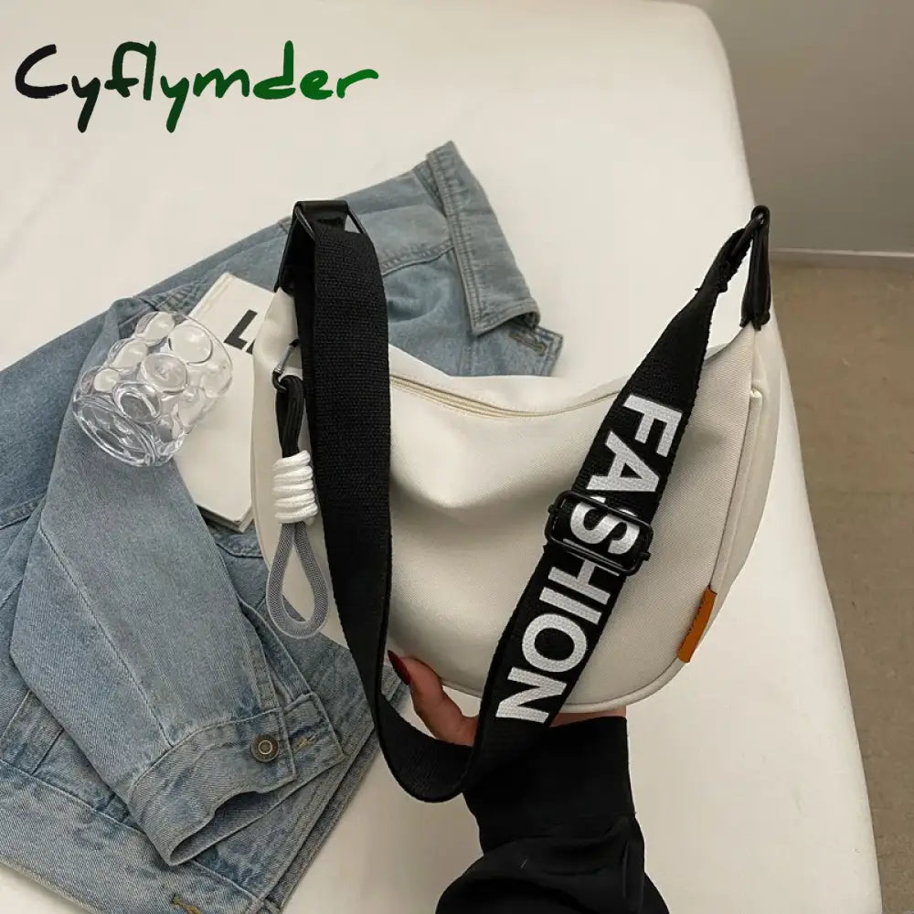 Cyflymder New Fashion Crossbody Bag Simple Wide Shoulder Strap Design Single Shoulder Bag Original Style Commuting