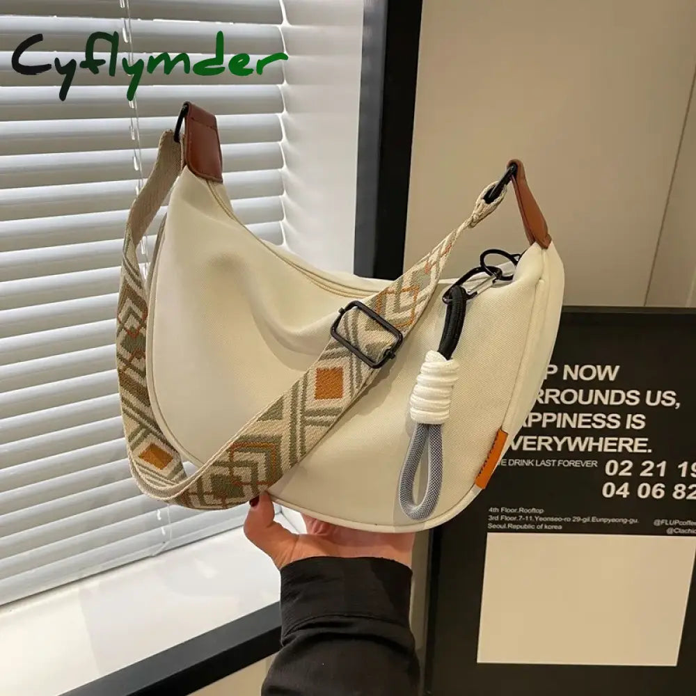 Cyflymder New Fashion Crossbody Bag Simple Wide Shoulder Strap Design Single Shoulder Bag Original Style Commuting