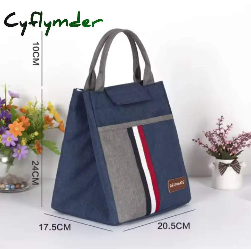 Cyflymder New Fashion Denim Lunch Bag Thermal Food Insulated Bag Kids Women or Men Casual Cooler Thermo Picnic Bag