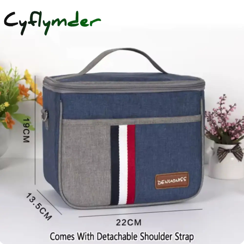 Cyflymder New Fashion Denim Lunch Bag Thermal Food Insulated Bag Kids Women or Men Casual Cooler Thermo Picnic Bag