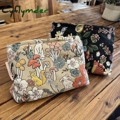 Cyflymder New Fashion Embroidered Jacquard Clutch Makeup Bag Cosmetic Travel Toiletry Skincare