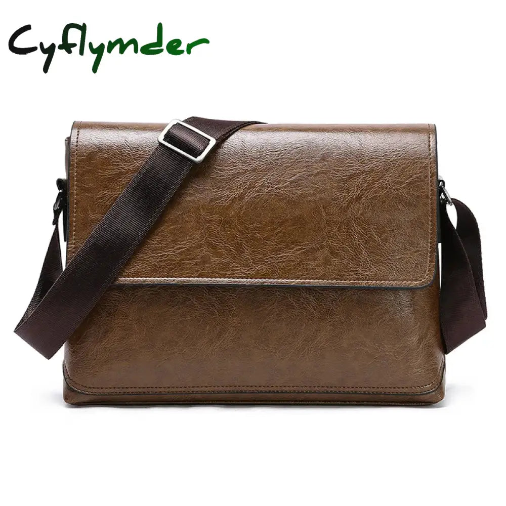 New Fashion High Capacity Men PU Leather Handbags  Laptop Bags Male Business Travel Messenger Bags Men's Crossbody Shoulder Bags